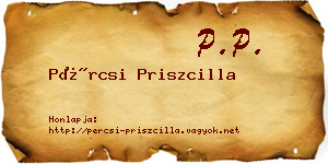 Pércsi Priszcilla névjegykártya